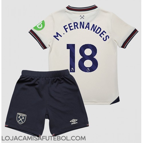 Camisa de Futebol West Ham United Mateus Fernandes #18 Equipamento Secundário Infantil 2025-26 Manga Curta (+ Calças curtas)